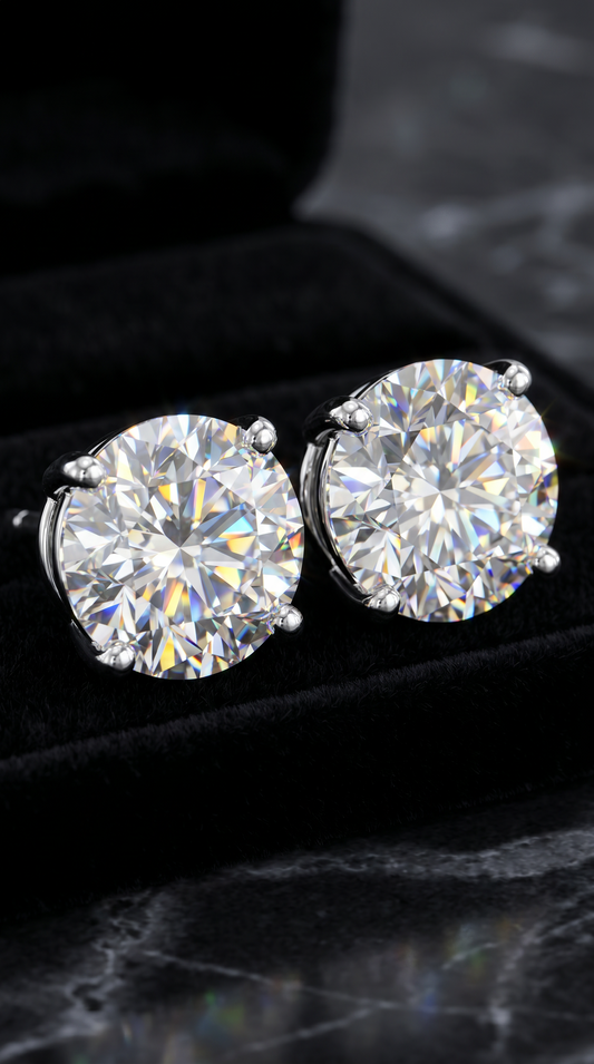 Resplendent Enigma Earrings, round cut cubic zirconia in 925 sterling silver, view 4