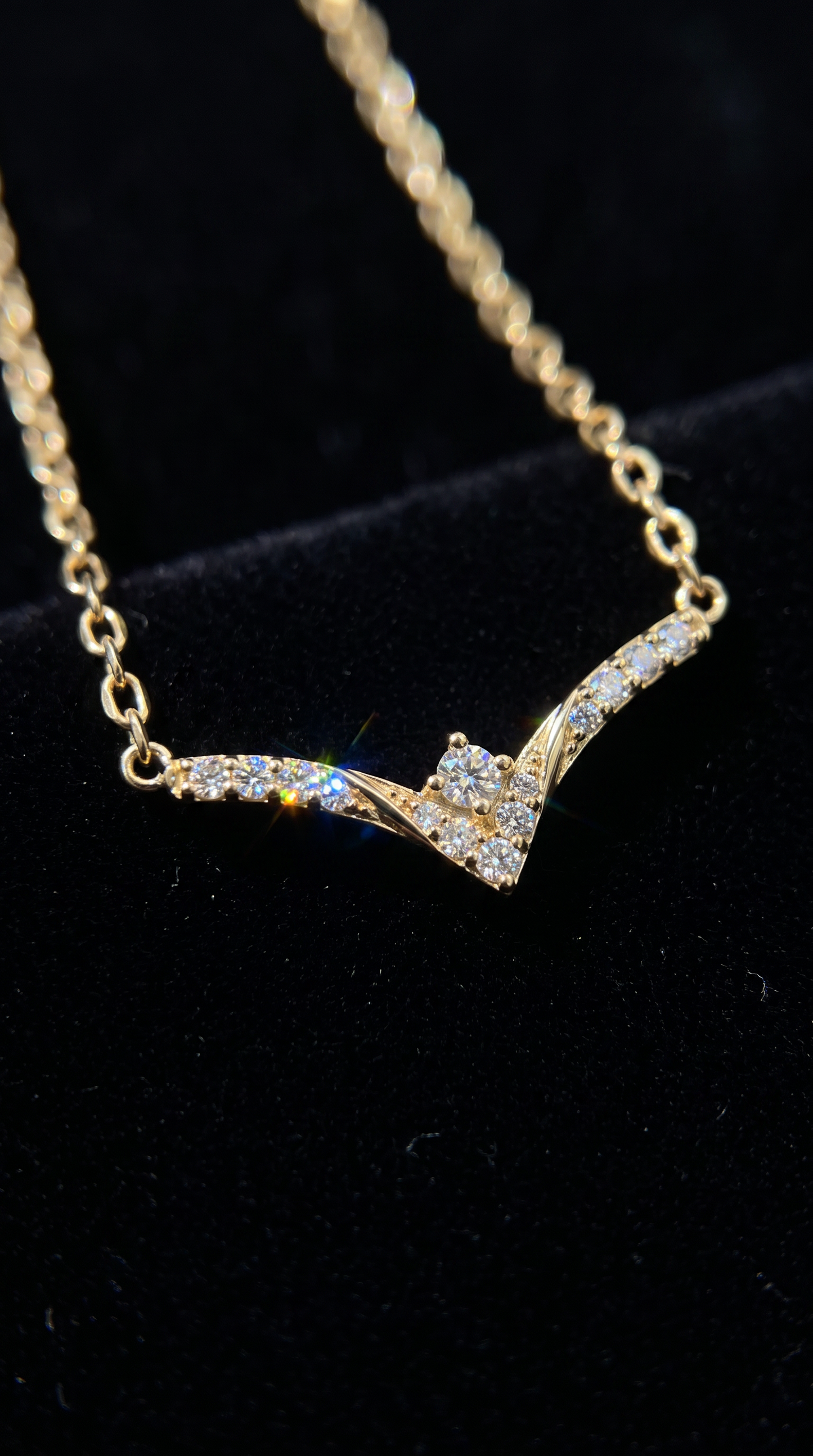 Chevron Wish Necklace Gold