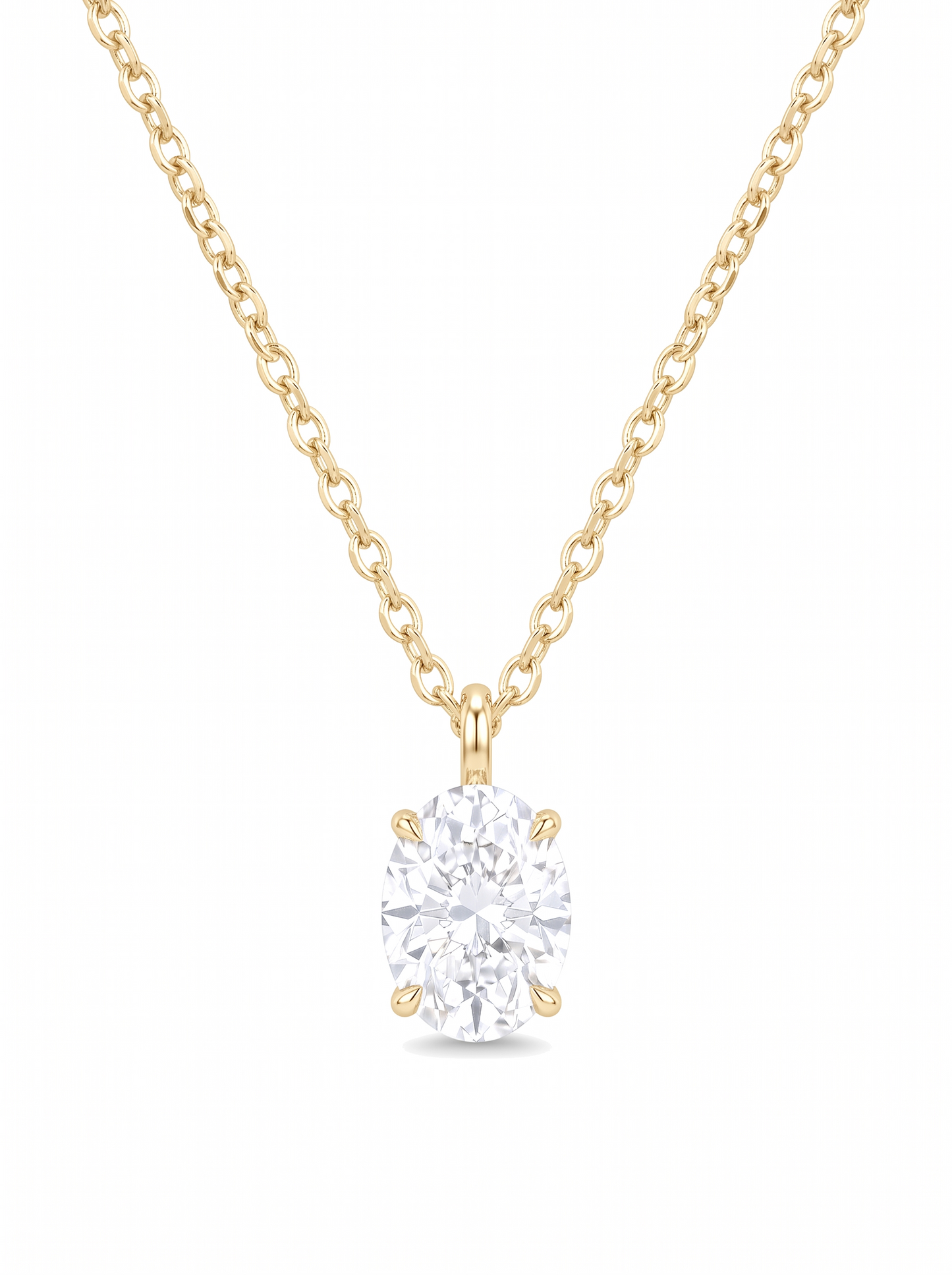 Moonglow Solitaire Necklace Gold