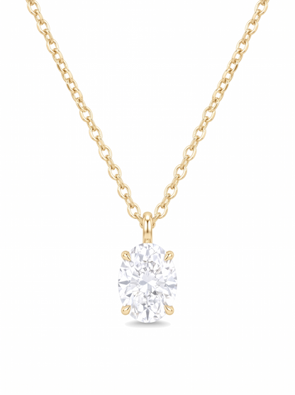 Moonglow Solitaire Necklace Gold