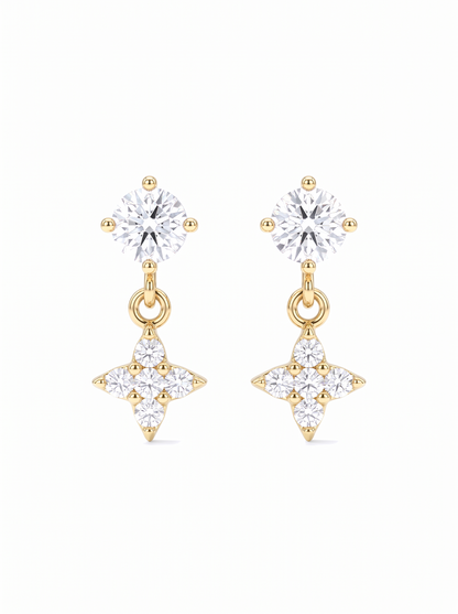 Night Sky Drop Earrings Gold