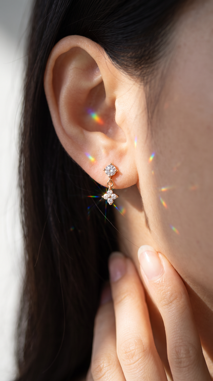 Night Sky Drop Earrings Gold