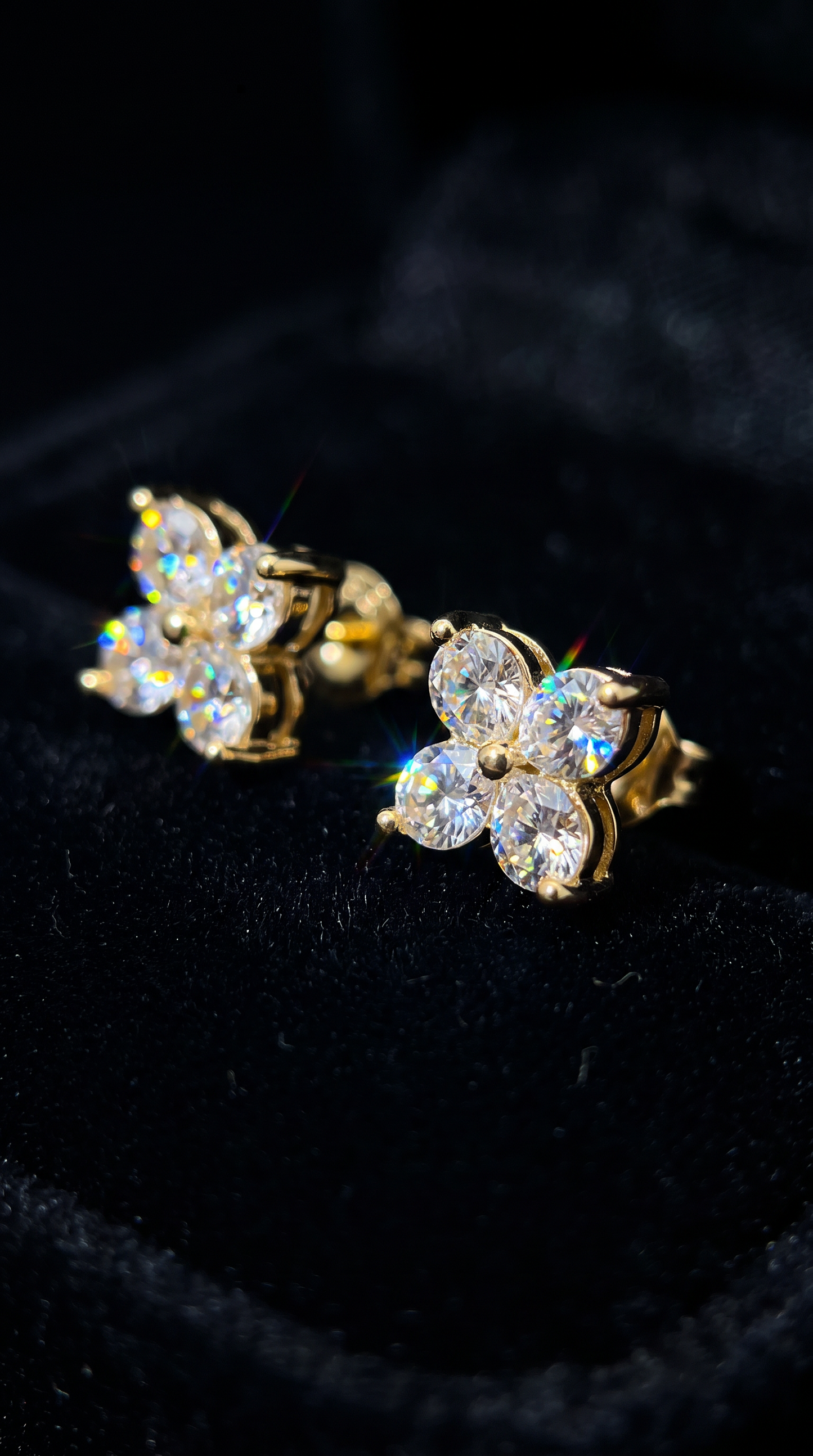 Starburst Shimmer Earrings Gold