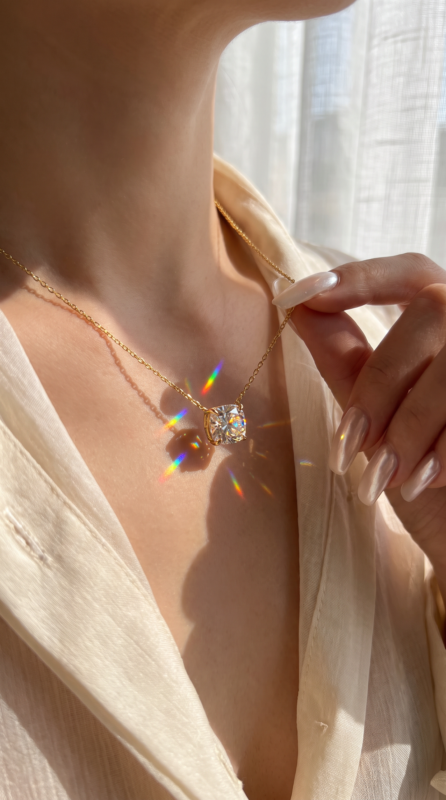 Velvet Cushion Necklace Gold
